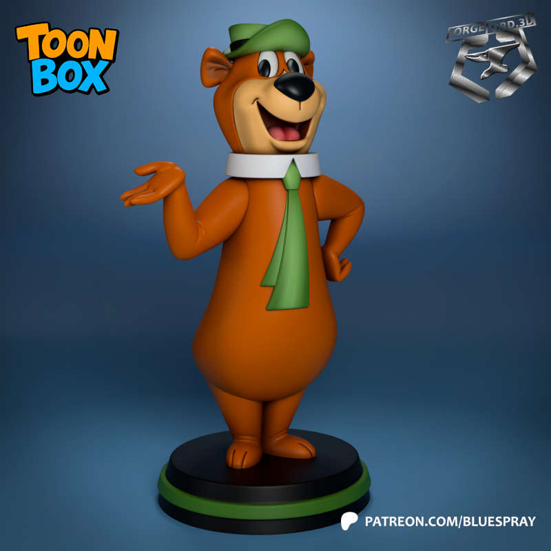 Yogi bear-Blue-Spray--figurines-fantasy-tabletop-RPG-3D-miniature